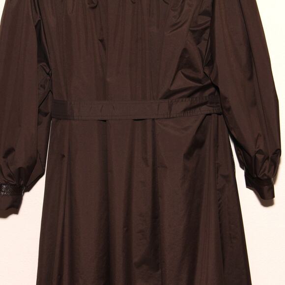 Vintage 80s Faux Fur Trimmed Belted Coat with Liner - Picture 9 of 15